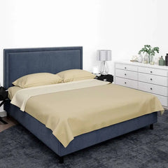 Flannelette Flat Bed Sheet 100% Cotton with Pillowcase Covers - Beach Stone