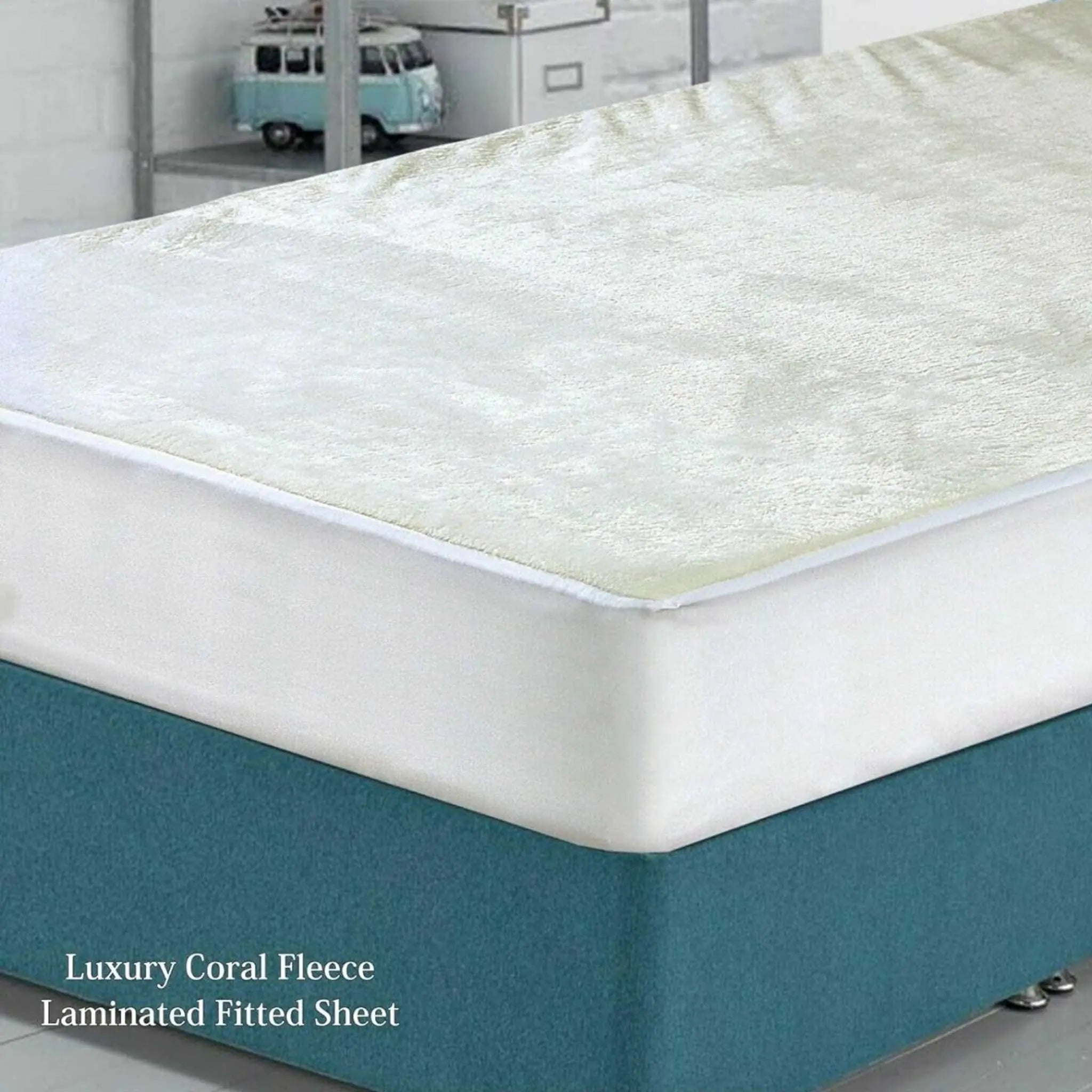 Underblanket Coral Fleece Fitted Mattress Protector - Beach Stone