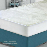 Underblanket Coral Fleece Fitted Mattress Protector - Beach Stone
