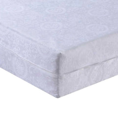 White Floral Jacquard Mattress Protector, Full Zipper Closure Cover, 360° Fully Fitted Encasement, Anti Allergy, Breathable, Anti Bed Bug & Dust Mite, Easy Care, Machine Washable (Super King) - Beach Stone
