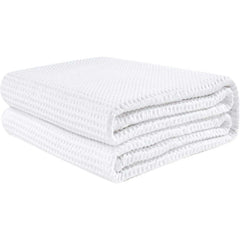 Cooling Cotton Waffle King Size Blanket - Lightweight Breathable Blanket of Rayon Derived from Bamboo for Hot Sleepers, Luxury Throws for Bed, Couch and Sofa, Dark Grey, 104x90 Inches - Beach Stone