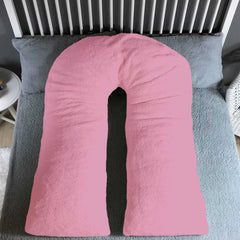 U Shaped 9FT Teddy Fleece Full Body Pillowcase - Beach Stone