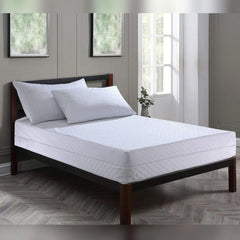 Full Zipped Quilted Mattress Protector Cover, 360° Fully Fitted Encasement, Zipper Closure, Anti Allergy, Breathable, Anti Bed Bug & Dust Mite, Easy Care, Machine Washable (Double) - Beach Stone