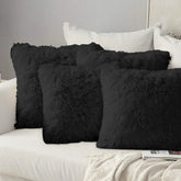 Fluffy Fur 4 Pack Teddy Fleece Cushion Cover - Beach Stone