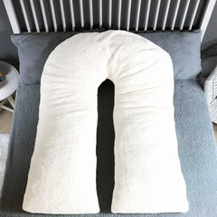U Shaped 9FT Teddy Fleece Full Body Pillowcase - Beach Stone