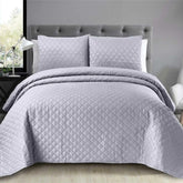 Vilano Springs, Premium Quality, Soft, Wrinkle, Fade, & Stain Resistant, Easy Care, Oversized Quilt Cover Set with 1 Quilt Set and 2 Shams, Full/Queen, Bright White - Beach Stone