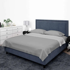 Flannelette Flat Bed Sheet 100% Cotton with Pillowcase Covers - Beach Stone