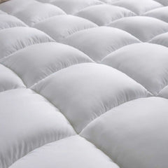 Hotel Quality Box Stitched Microfibre Mattress Topper 5cm Super soft Heavy Fill Orthopaedic Anti Allergy Quilted Mattress Topper - Beach Stone