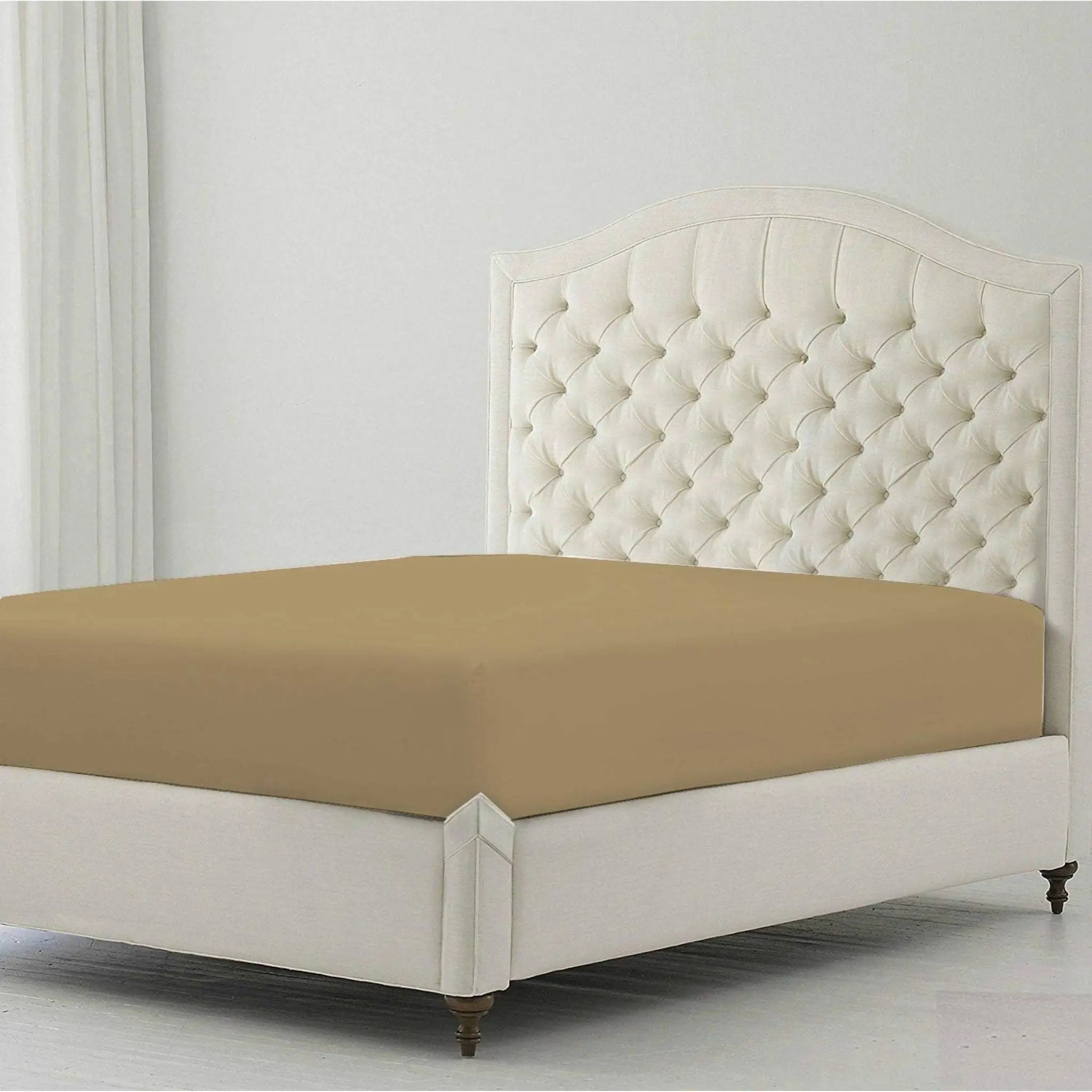 100% Egyptian Cotton 16" 40CM Extra deep Fitted Sheets 7 Colours Single Double King Super King (Sky Blue, Super King) - Beach Stone