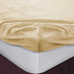 Teddy Bear Fleece Fitted Sheets 12"/30cm Extra Deep - Beach Stone