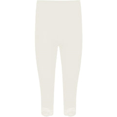 Womens Cropped 3/4 Leggings Lace Trim Edge Ladies Viscose Yoga Gym Jogging Capri Pants Out Party Stretchy Elasticated Shorts Plus Size UK 8-22