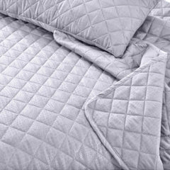 Vilano Springs, Premium Quality, Soft, Wrinkle, Fade, & Stain Resistant, Easy Care, Oversized Quilt Cover Set with 1 Quilt Set and 2 Shams, Full/Queen, Bright White - Beach Stone