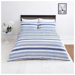 Luxury Woven Stripe Pattern Duvet Cover Set - Beach Stone