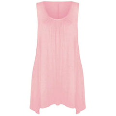 Ladies Summer Tops Women's Tops Vest Tunic Sleeveless Blouse Plus Size Swing Flared Ladies Long Tops