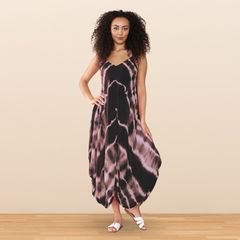 Women's Boho Tie-Dye Strappy Cami Harem Jumpsuit Baggy Italian Cami Drape Romper