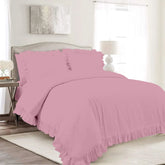 Ruffle Frilled Duvet Cover & Pillow Case Bedding Set - Beach Stone