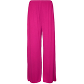 Ladies Palazzo Wide Leg Flared Elasticated Stretch Plain Trousers Womens Wide Leg Loose Baggy Fit Palazzo Ladies Palazzo Summer Trousers for Women