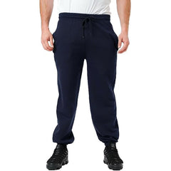 Men's Trouser Fleece Elasticated Joggers Cuffed Sweatpants with Zip Pockets Fleece Gym Sports Casual Trousers Size S-5XL