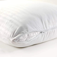 Microfiber Ultra Soft Satin Stripe Pillow Cases | Breathable & Zipped Pillow Covers - Beach Stone