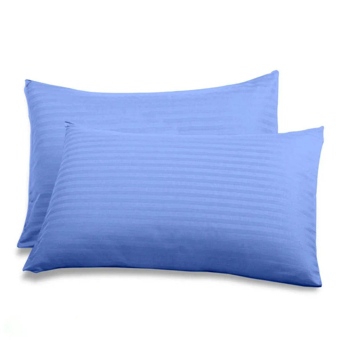 Microfiber Ultra Soft Satin Stripe Pillow Cases | Breathable & Zipped Pillow Covers - Beach Stone