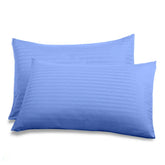 Microfiber Ultra Soft Satin Stripe Pillow Cases | Breathable & Zipped Pillow Covers - Beach Stone