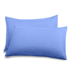 Microfiber Ultra Soft Satin Stripe Pillow Cases | Breathable & Zipped Pillow Covers - Beach Stone