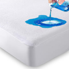 BEACH STONE Mattress Protector Single Beds – 143GSM Poly Cotton Terry Bed Bug Mattress Protector – 25cm Deep Waterproof Mattress Protector - 90×190, White
