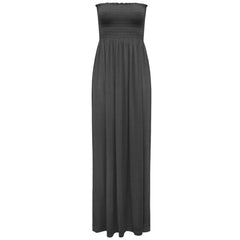 Womens Sheering Bandeau Boobtube Gather Strapless Summer Beach Maxi Dress Womens Maxi Dress Ladies' Summer Casual Sheering Maxi 8-26