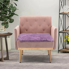 Tie On Chair Seat Pads Kitchen Seat Teddy Cuddles Fur Cushions Dining Garden Pad - Beach Stone