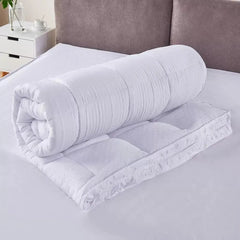 Hotel Quality Box Stitched Microfibre Mattress Topper 5cm Super soft Heavy Fill Orthopaedic Anti Allergy Quilted Mattress Topper - Beach Stone