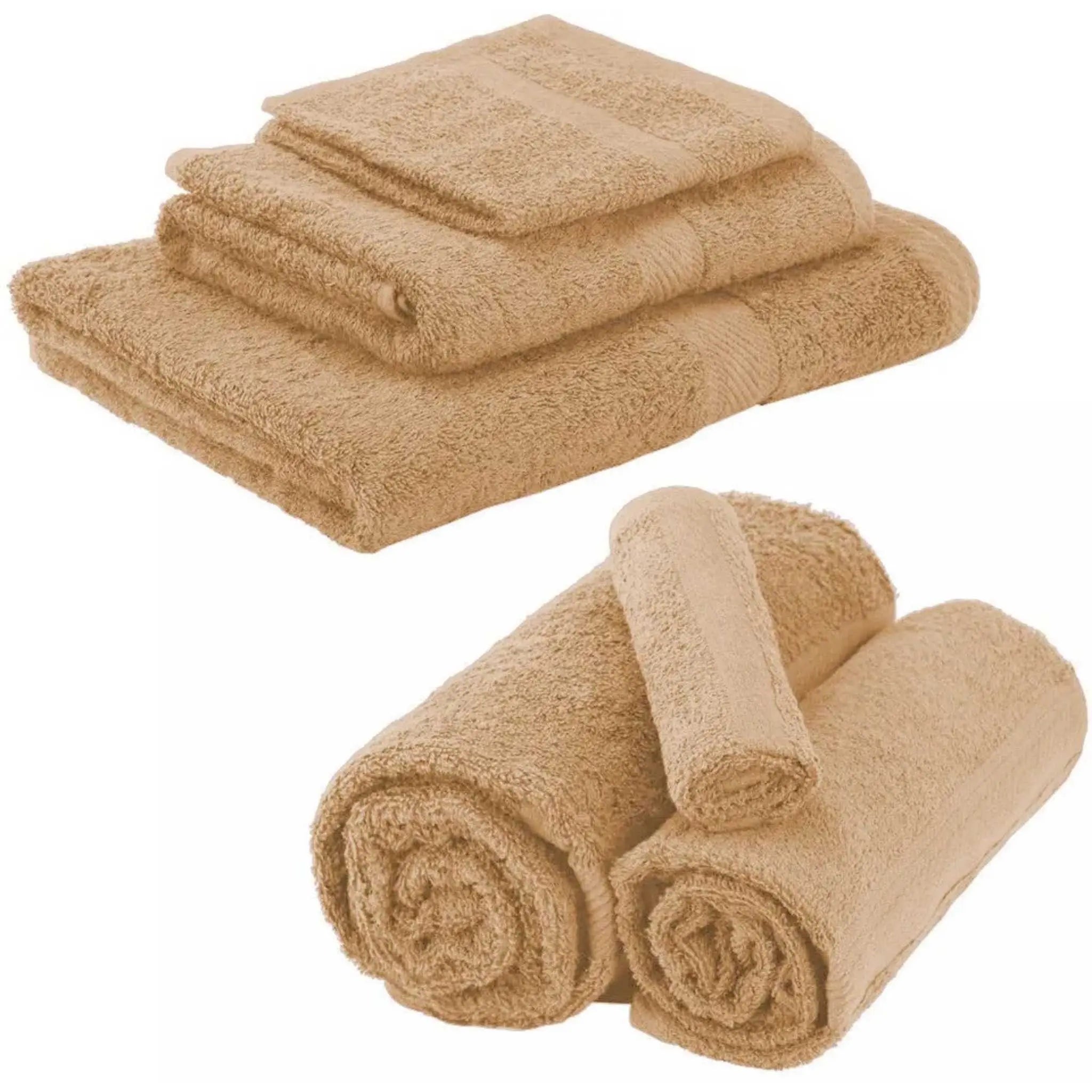 Luxurious 8 Piece Towel Bale Set Bath Towels Soft 100% Egyptian Cotton Towels - Beach Stone