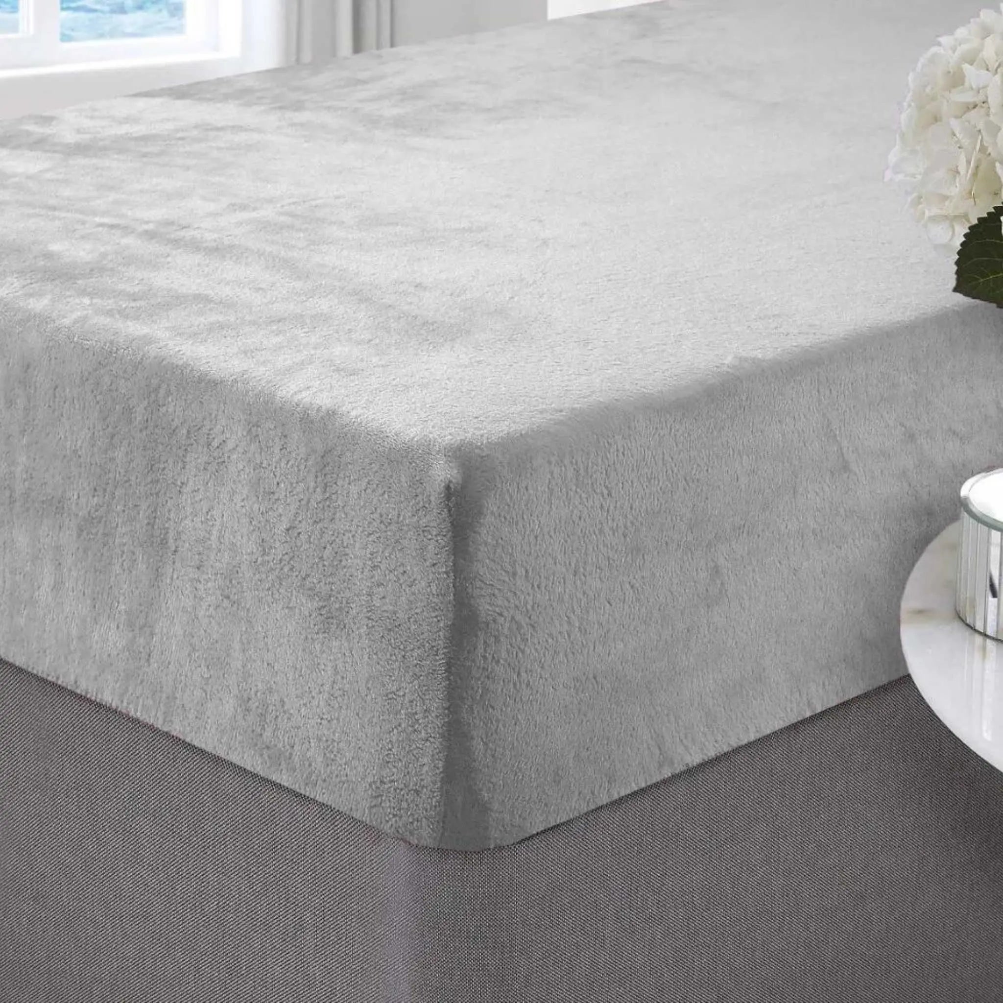 Teddy Bear Fleece Fitted Sheets 12"/30cm Extra Deep - Beach Stone