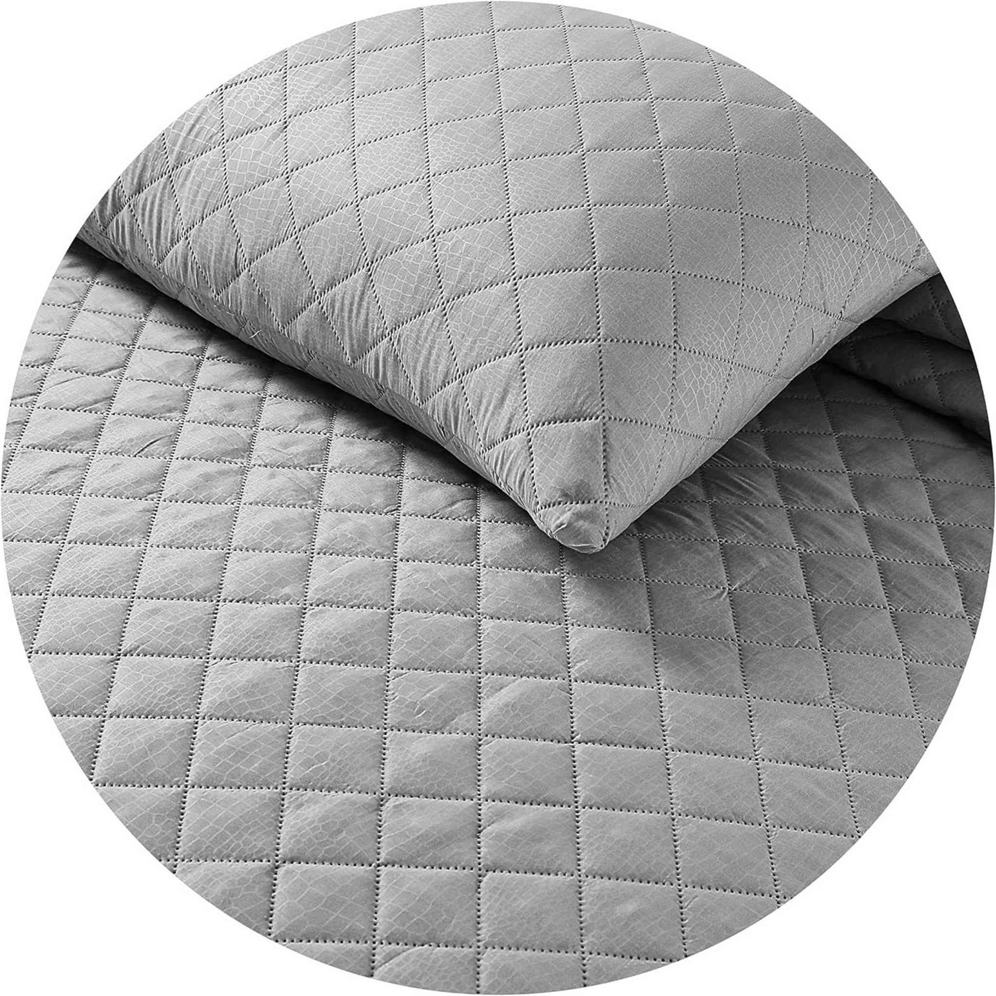 Luxury Quilted Diamond Pattern 3pcs Bedspread Set