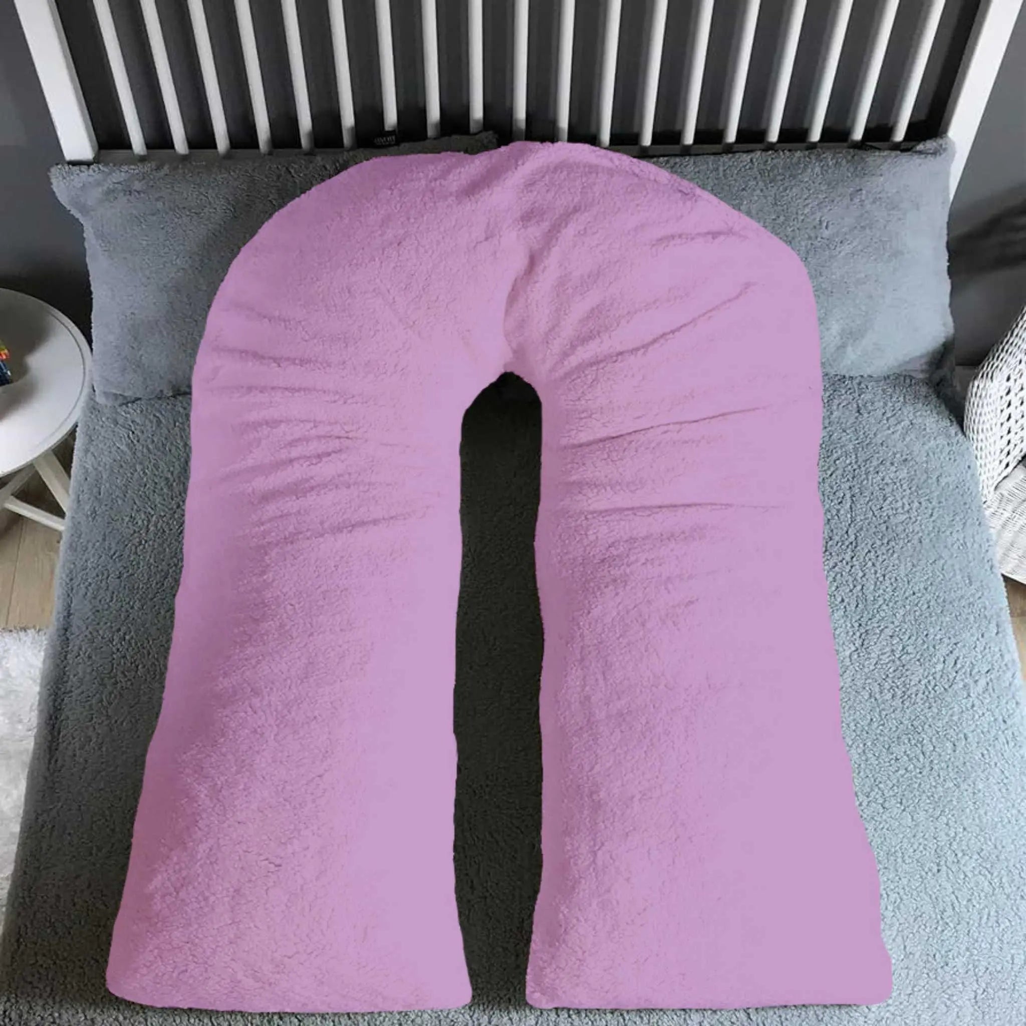 U Shaped 9FT Teddy Fleece Full Body Pillowcase - Beach Stone