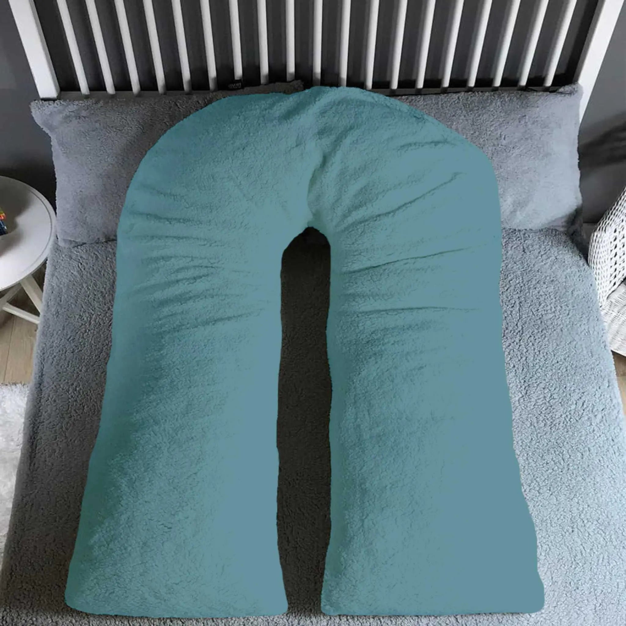 U Shaped 9FT Teddy Fleece Full Body Pillowcase - Beach Stone