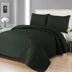 Luxury Quilted Diamond Pattern 3pcs Bedspread Set