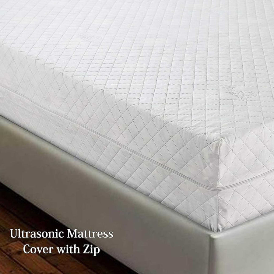 Diamond Pattern Quilted Zipped Mattress Protector