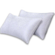 Jacquard White Poly Cotton Pillow Covers