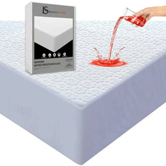 Waterproof Floral Pattern Terry Towel Mattress Protector - Beach Stone