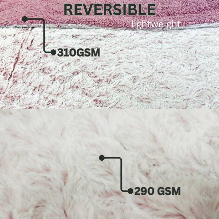 Large Sherpa Fleece Sofa Bed Blanket Faux Fur Throw