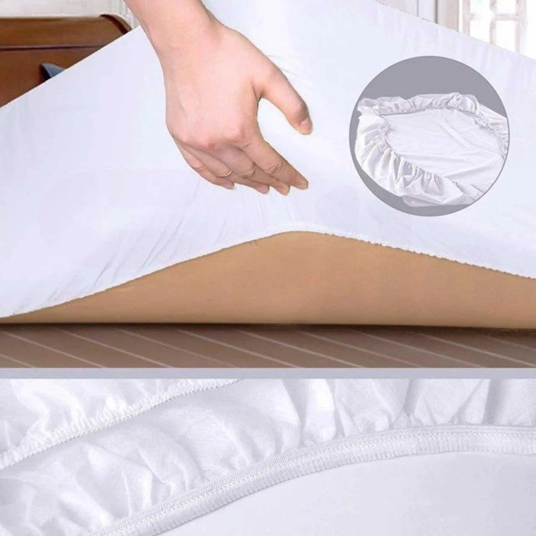 Ultra Soft Cotton Waterproof Quilted Mattress Protector - Beach Stone