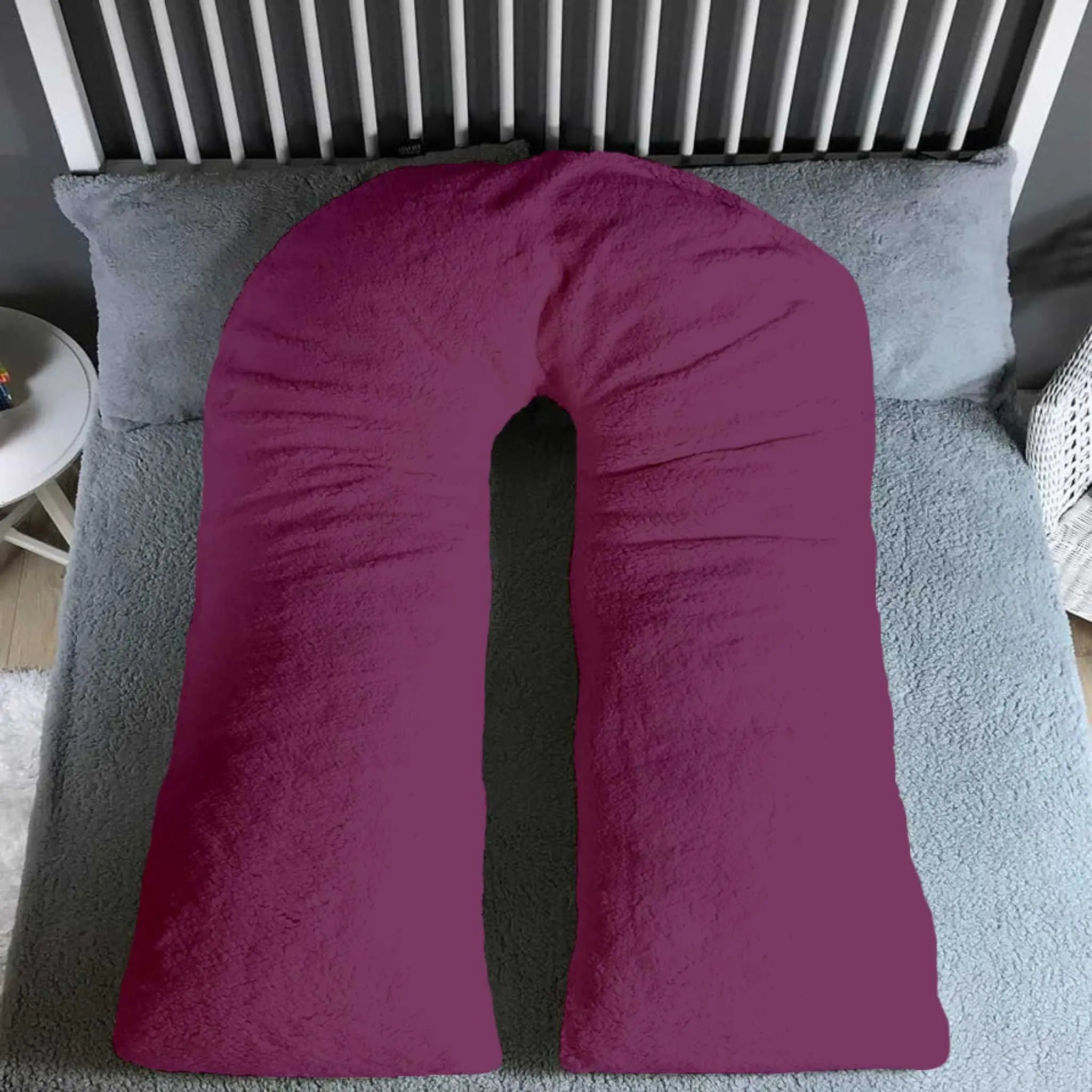 U Shaped 9FT Teddy Fleece Full Body Pillowcase - Beach Stone