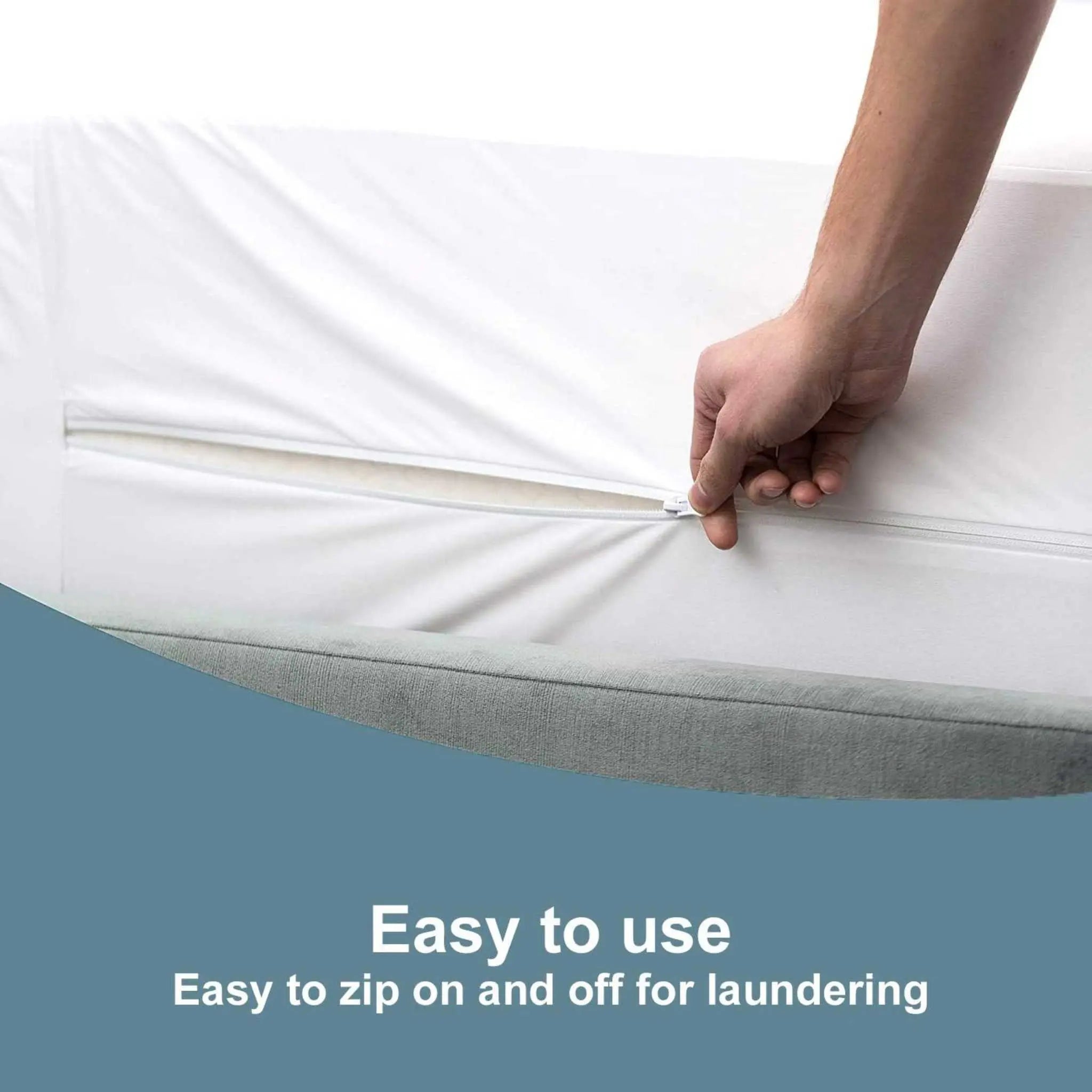 Waterproof Polyester Zipped Mattress Protector - Beach Stone