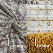 Large Sherpa Fleece Sofa Bed Blanket Faux Fur Throw