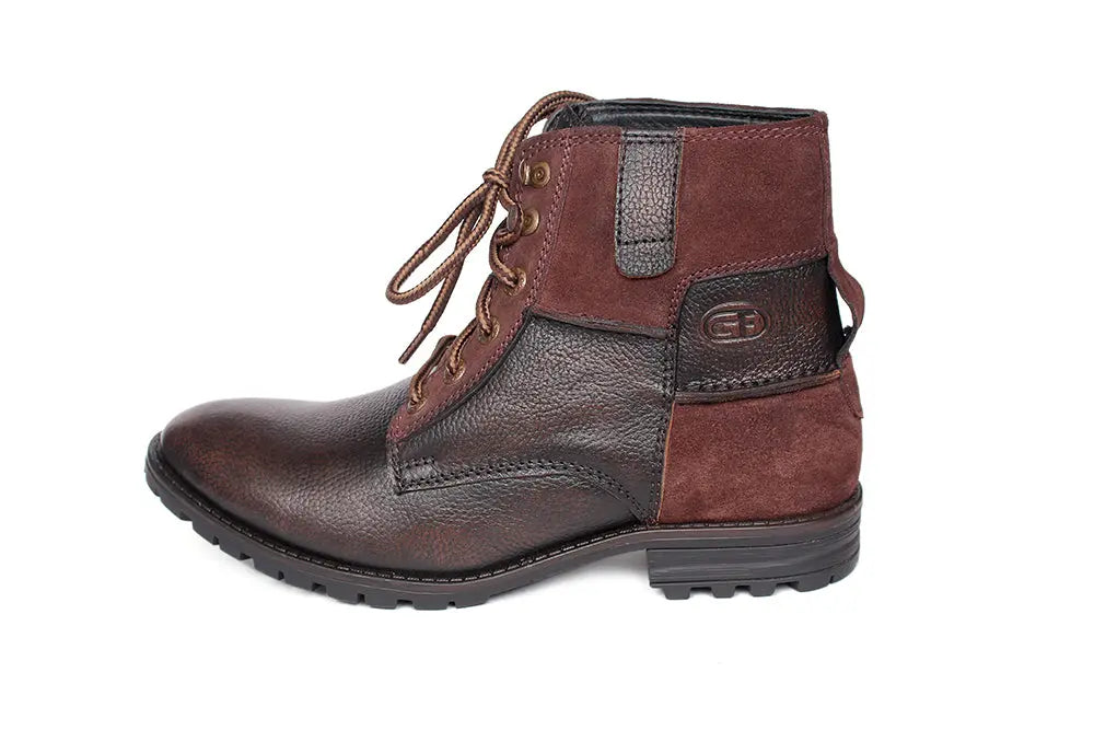 Real Leather Causal Lace Up Ankle Boot