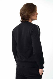 Back View of Men's Sweatshirt with Beach Stone Print