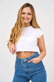 Women's Cropped Capped Sleeve T-Shirt
