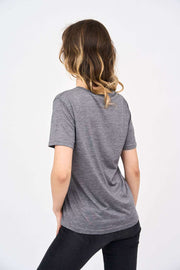 Short-Sleeved V Neck Women's T Shirt in Charcoal!
