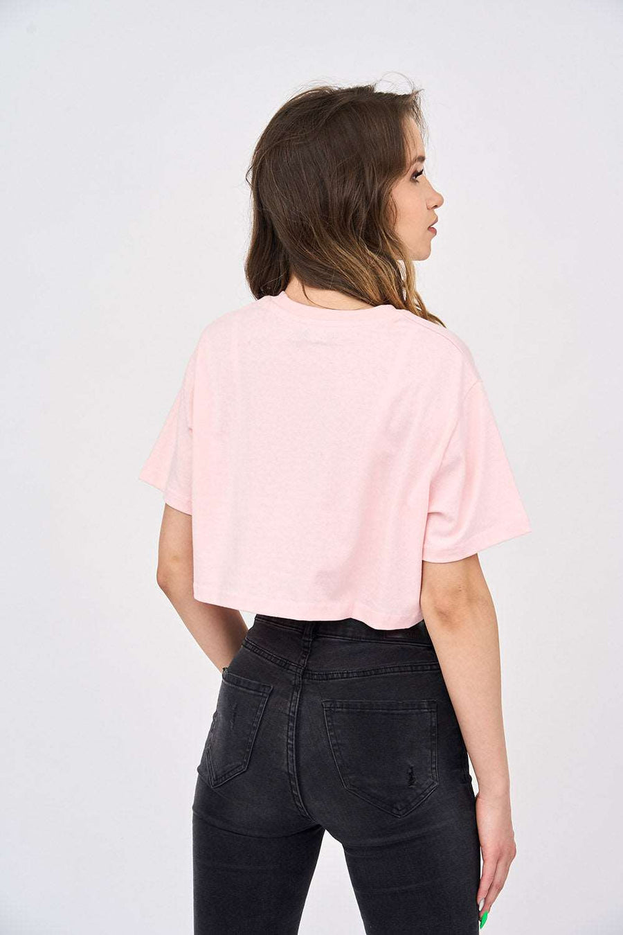 Womens Short Sleeve Oversize Crop T-Shirt