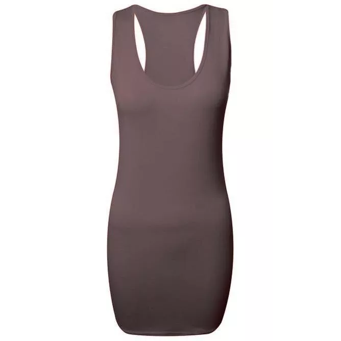 New Ladies Womens Long Racer Back Bodycon Muscle Vest Top Gym Top 8-26